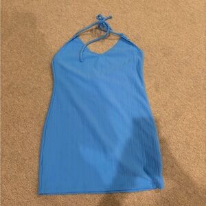 Blue Halter Neck Dress